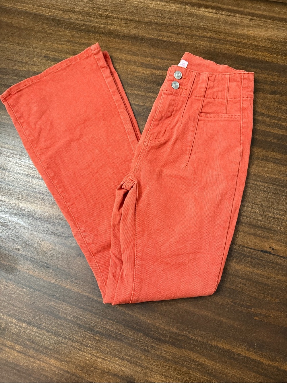 Pink Lily Orange High-Rise boot leg Pants
